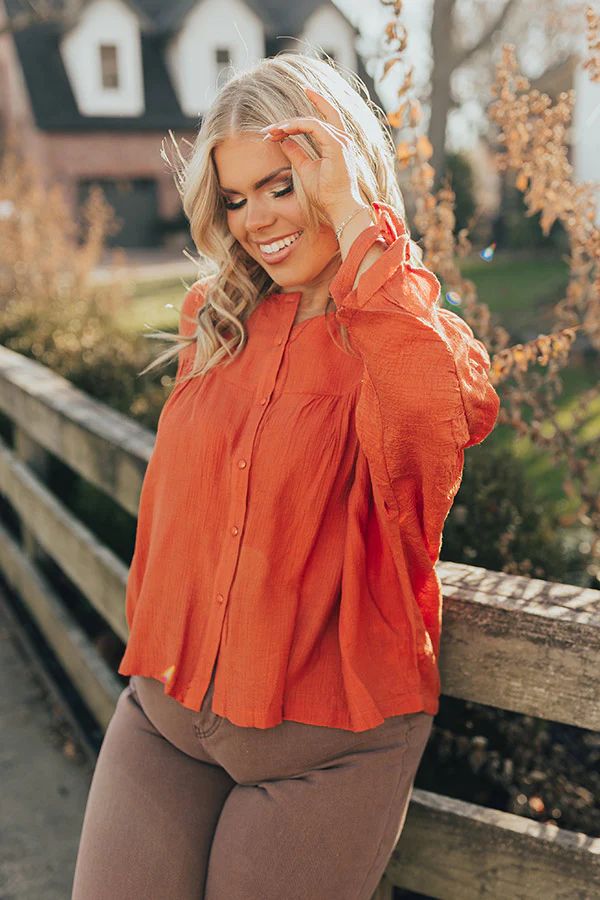Made For Each Other Shift Top In Rust Curves | Impressions Online Boutique