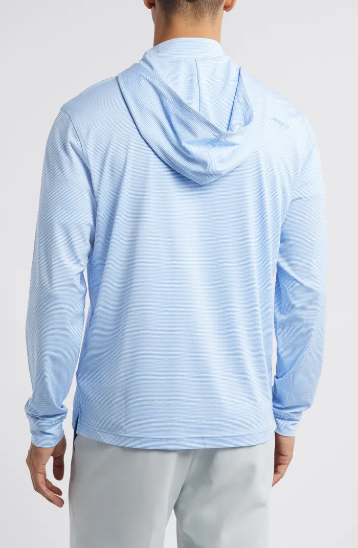 johnnie-O Hybrid Performance Quarter Zip Hoodie in Dahlia at Nordstrom, Size Small | Nordstrom