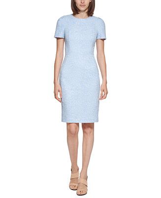 Calvin Klein Tweed Sheath Dress & Reviews - Dresses - Women - Macy's | Macys (US)