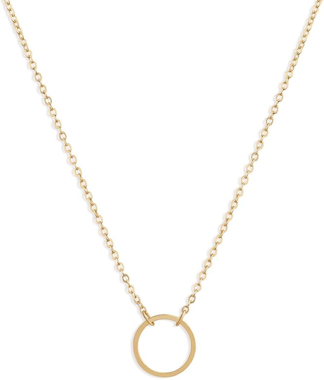 Befettly Moon Pendant Necklace 14K Gold Fill Dainty Hammered Moon Phase Gold Choker Simple Cresce... | Amazon (US)