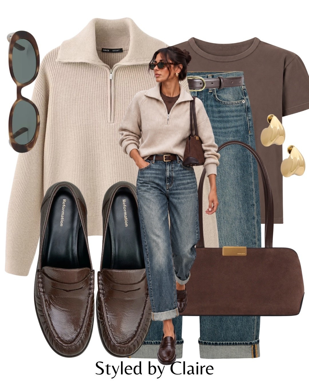 QUARTER ZIPS🍂
Tags: mango knit jumper sweater chunky neck jeans folded cuff Zara detail loafers leather reformation suede bag gold hardware tshirt sunglasses earrings fashion autumn transitional inspo outfit ideas chic women’s style capsule wardrobe elevated basics city break office work workwear

#LTKautumn #LTKshoes #LTKstyletip