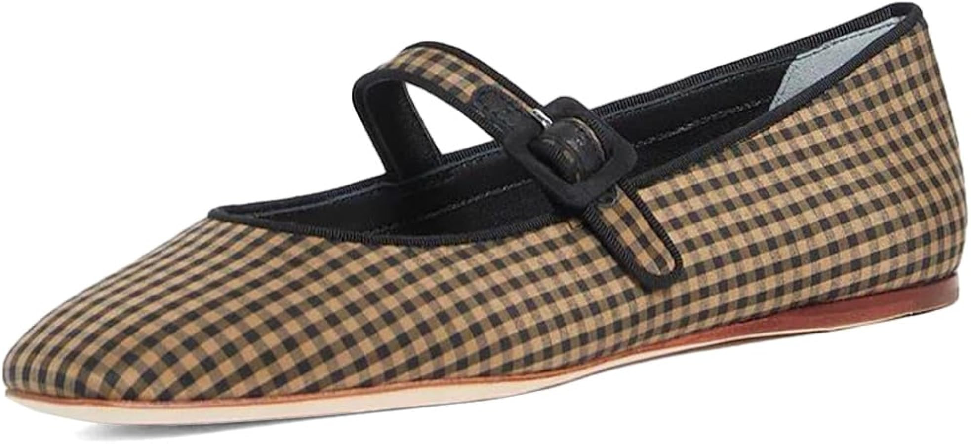 miss left Women's Comfort Buckle Strap Mary Janes Classic Closed Round Toe Ballet Flats Slip On C... | Amazon (US)