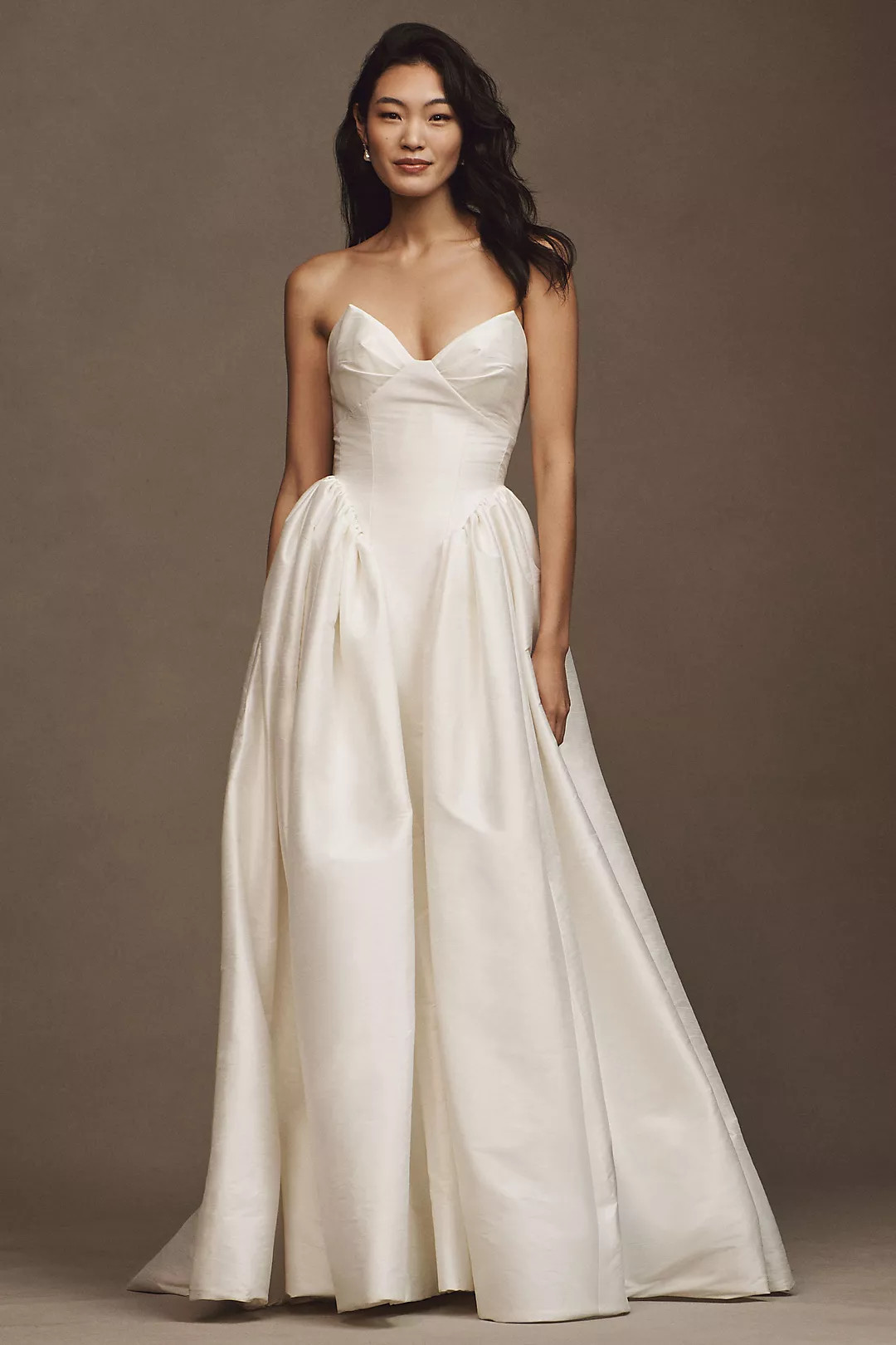 Willowby by Watters Ember Strapless Drop-Waist Dupioni Wedding Gown | Anthropologie (US)