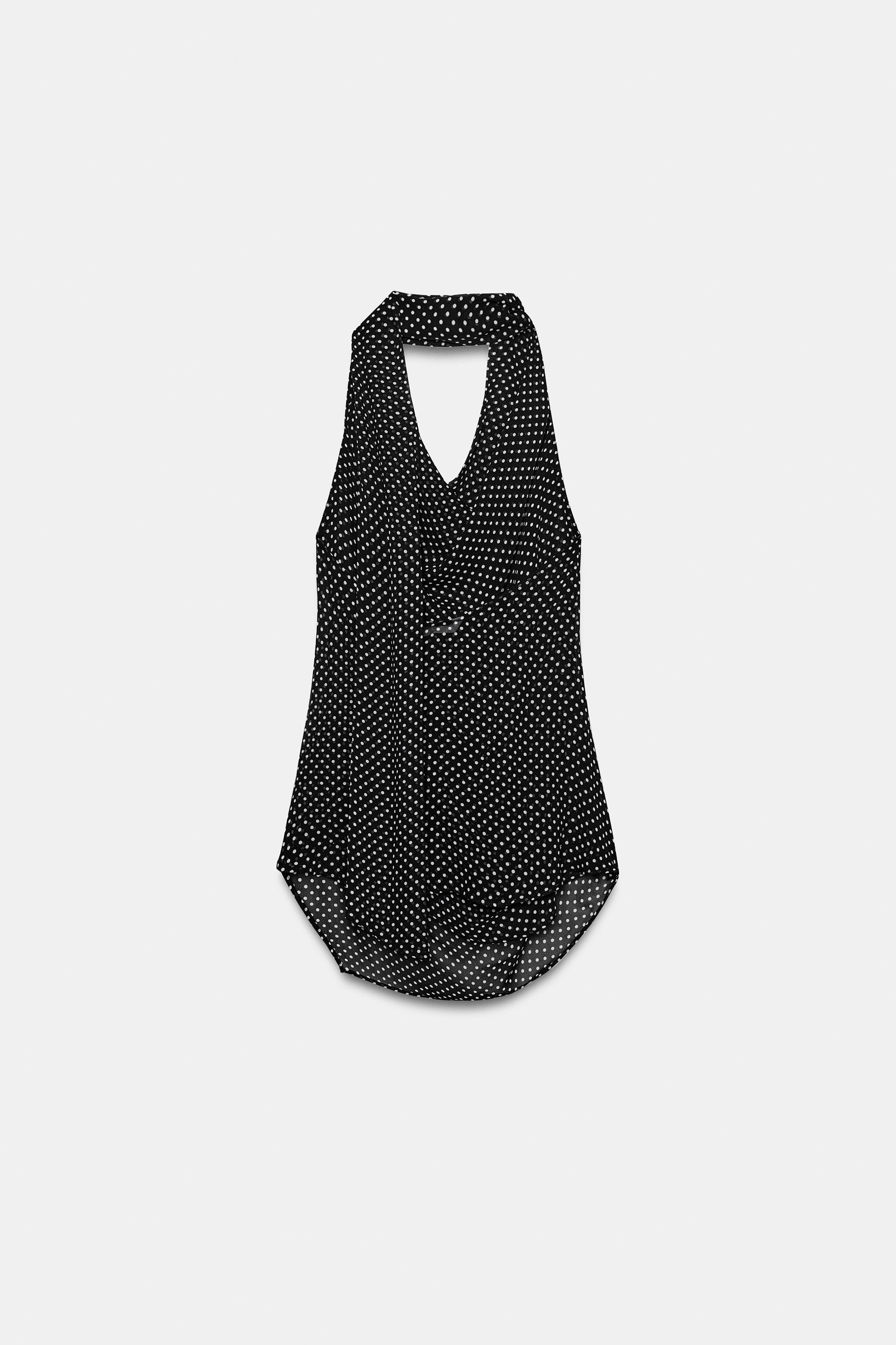 POLKA DOT HALTER TOP ZW COLLECTION | Zara US