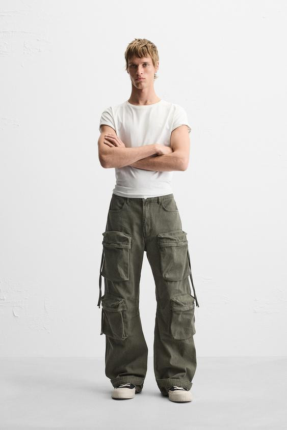 POCKET DENIM CARGO PANTS | Zara US