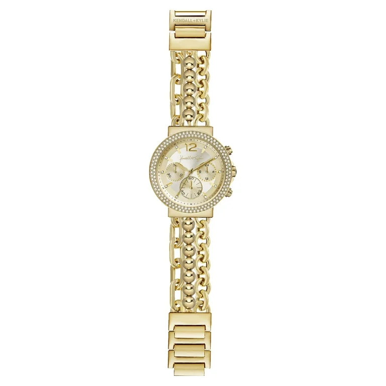 Kendall + Kylie Quartz Movement Gold Triple Rope Ladies Analog Fashion Watch | Walmart (US)