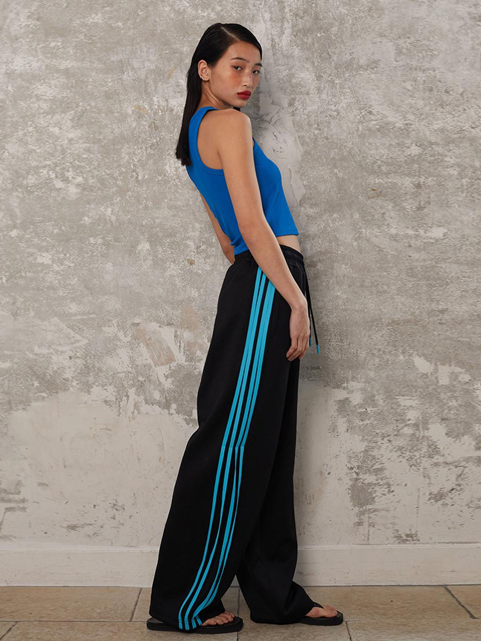 FOUR STRINGS WIDE PANTS - TG SIGNATURE_T316BT701(B | W Concept (US)