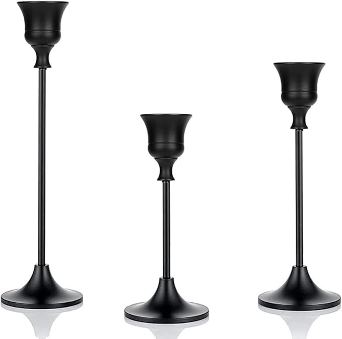 Taper Candle Holders Black Table Decorative Candlestick Holder for Wedding Dinning Party Candle H... | Amazon (US)