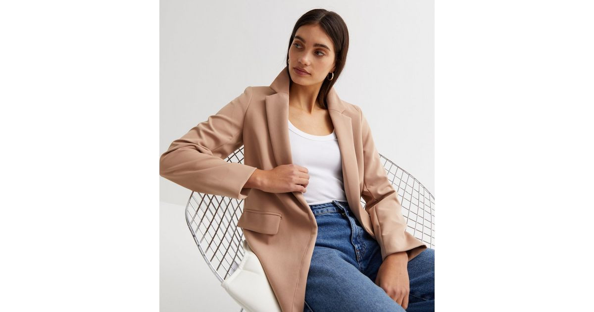 Camel Long Sleeve Relaxed Fit Blazer | New Look | New Look (UK)