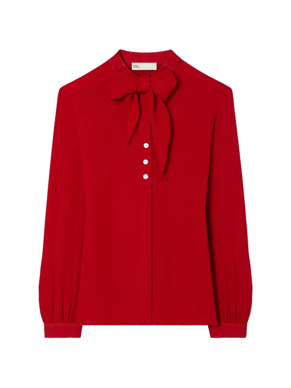 Tory Burch georgette bow blouse - Red | Farfetch Global