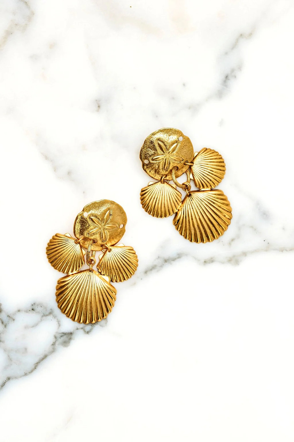 Shellette Earrings, Elizabeth Cole Jewelry, Shell Earrings, Gold Shell Earrings, Resort Jewelry,  | Elizabeth Cole Jewelry