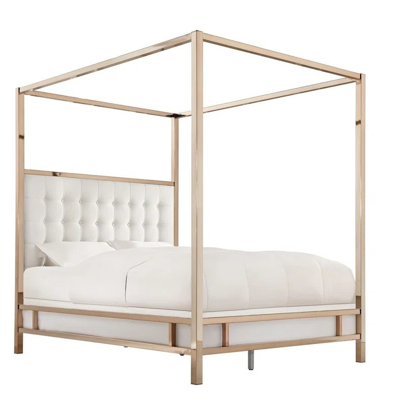 Pettaway Upholstered Metal Canopy Bed | Wayfair North America