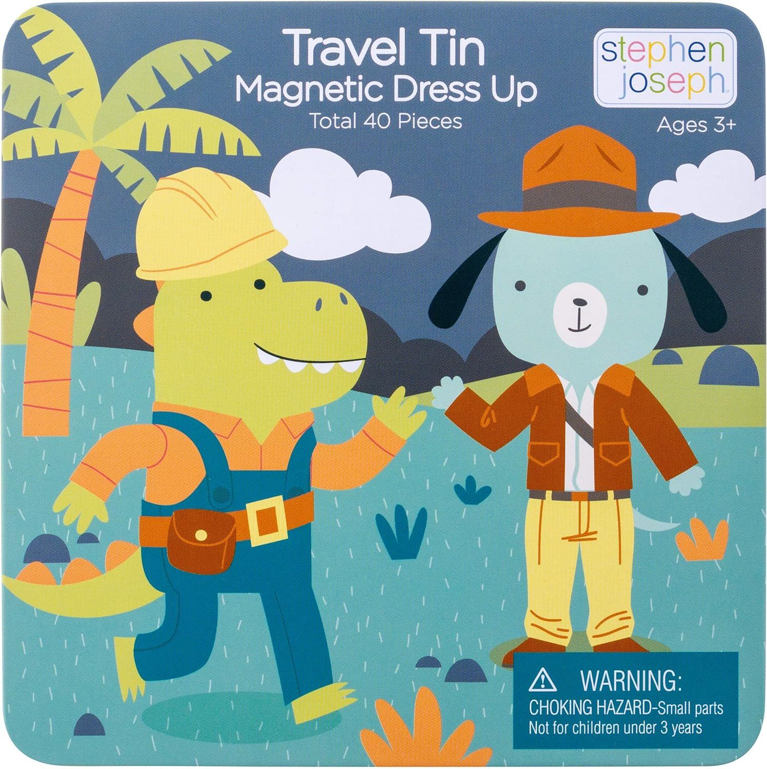 STEPHEN JOSEPH, Travel Tin Magnetic Dress Up, Dino and Dog | Amazon (US)