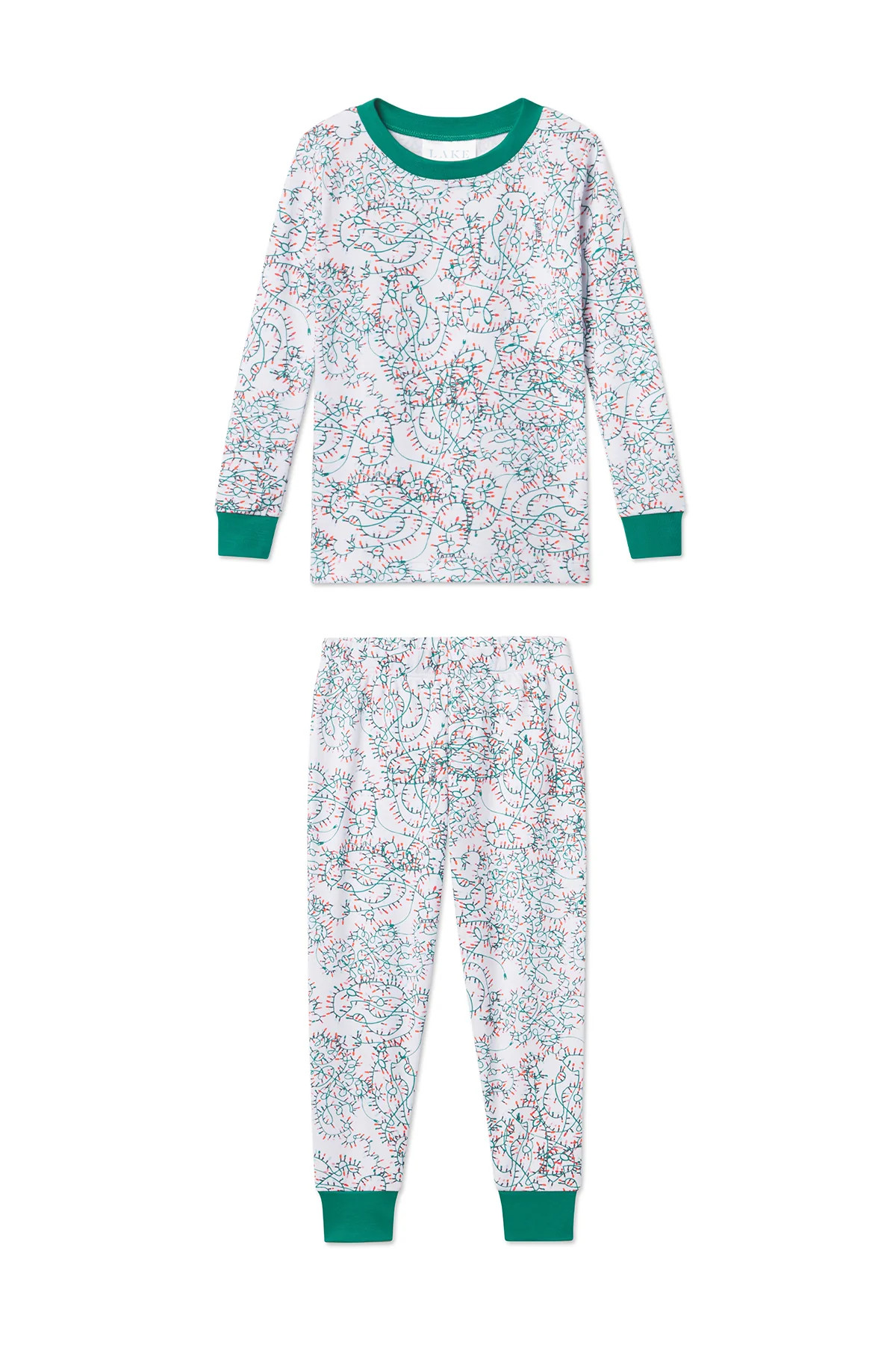 Kids Long-Long Set in Tangled Lights | Lake Pajamas