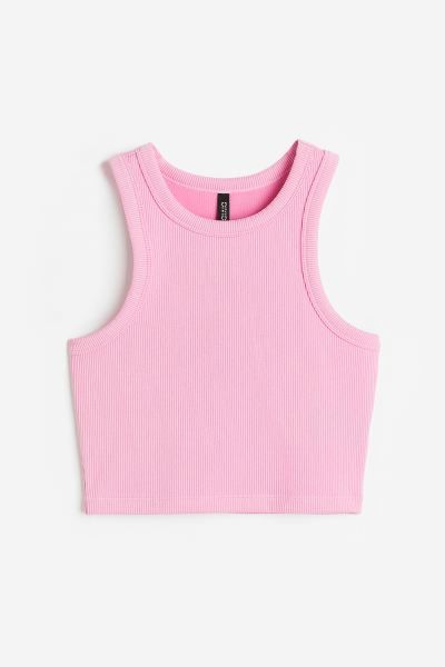 Crop Tank Top - Light pink - Ladies | H&M US | H&M (US + CA)