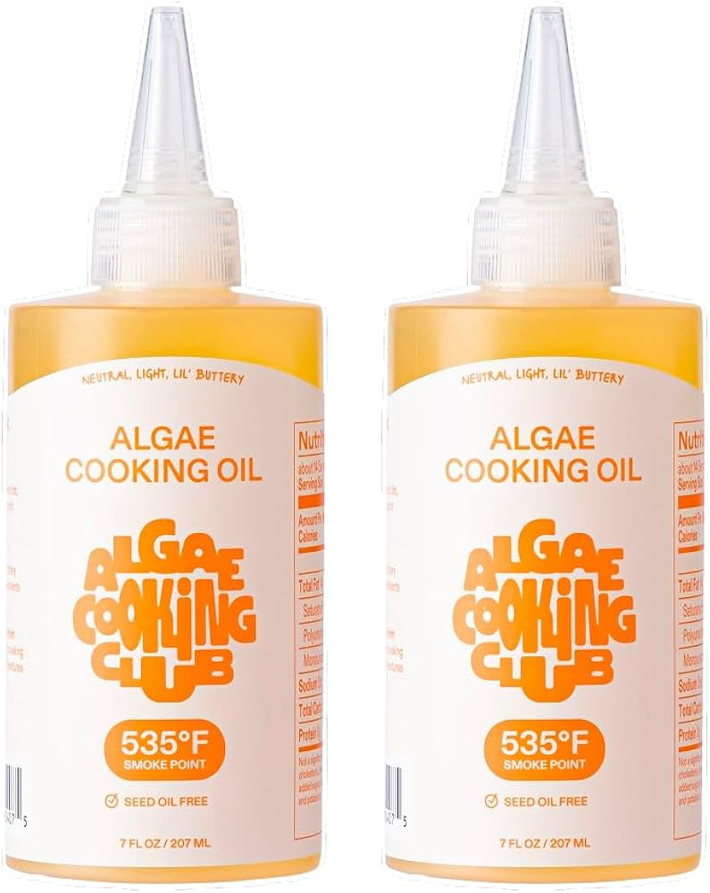 Algae Cooking Club Chef-Grade 100% Algae Cooking Oil 7oz Squeeze Bottles (2 Pack) \u2013 High Smo... | Amazon (US)