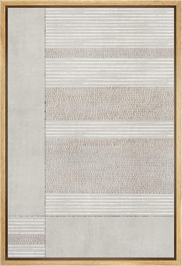 IDEA4WALL Framed Canvas Print Wall Art Geometric Pastel Gray Landscape Abstract Shapes Illustrati... | Amazon (US)