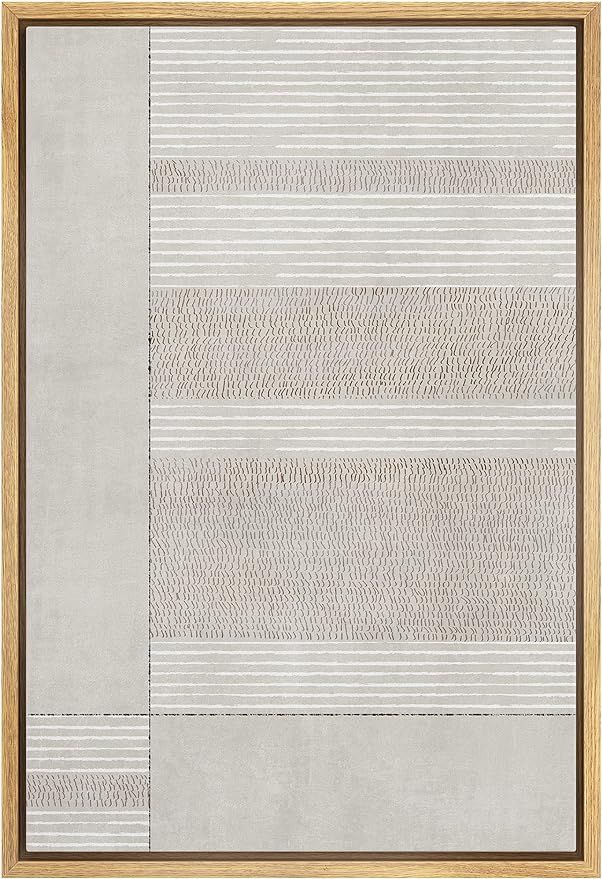 IDEA4WALL Framed Canvas Print Wall Art Geometric Pastel Gray Landscape Abstract Shapes Illustrati... | Amazon (US)