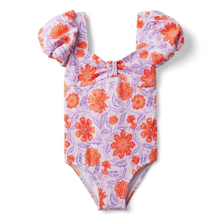 Floral Puff Sleeve Swimsuit | Janie and Jack