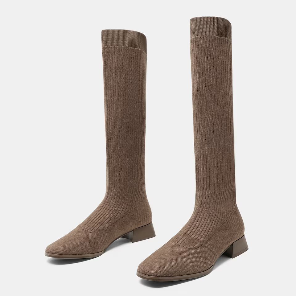 Square-Toe Mid-Calf Boots | VIVAIA