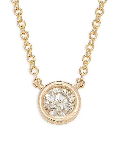 Saks Fifth Avenue 14K Yellow Gold &amp; Diamond Pendant Necklace on SALE | Saks OFF 5TH | Saks Fifth Avenue OFF 5TH