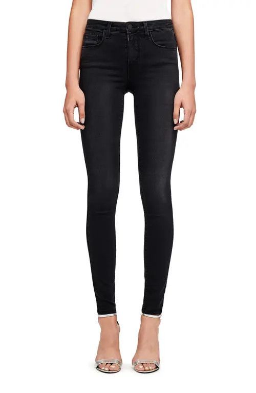 L'AGENCE Marguerite High Waist Skinny Jeans in Dark Graphite at Nordstrom, Size 28 | Nordstrom