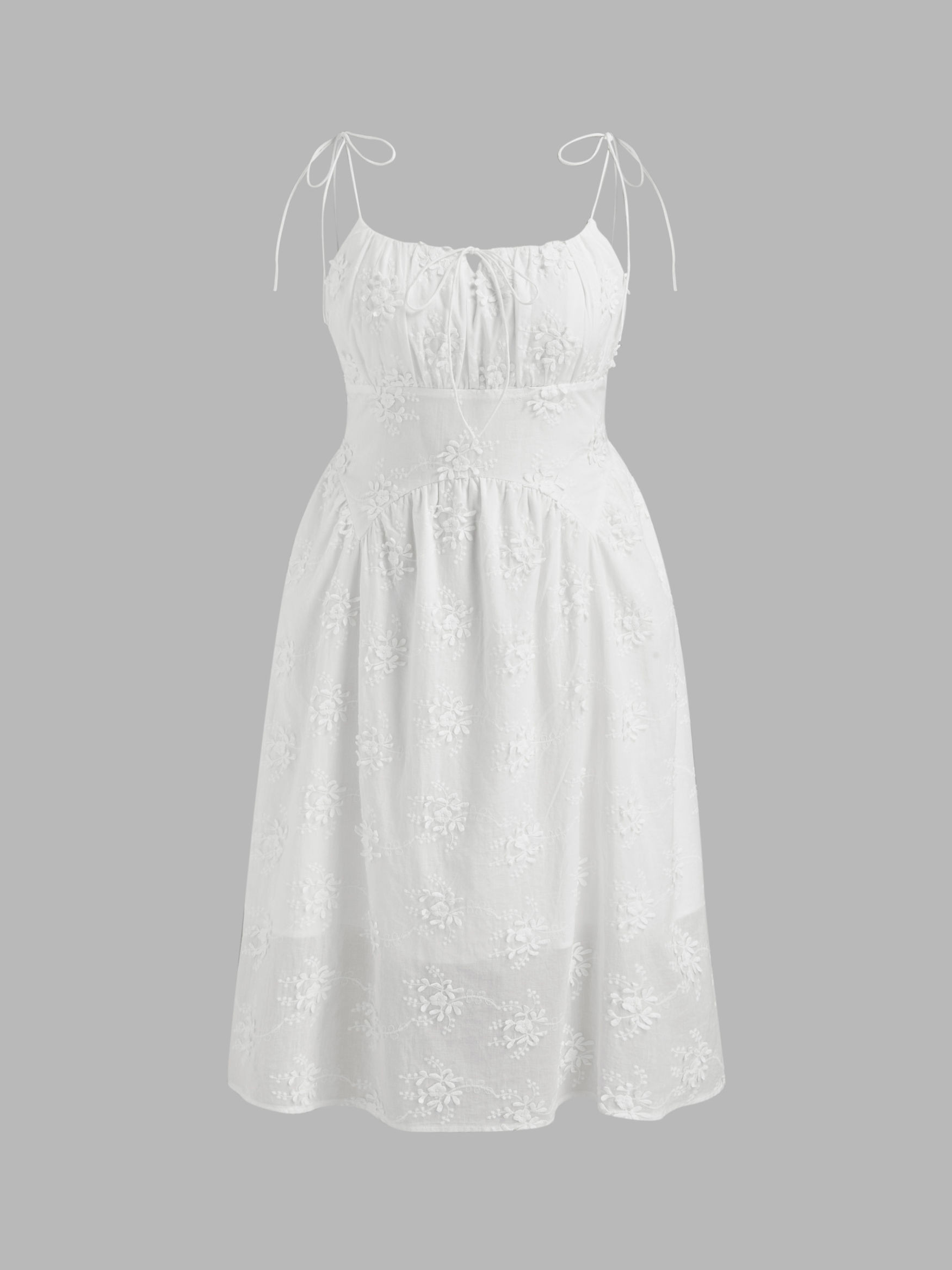 Jacquard Baumwoll-Floral-Knopf-Maxi-Kleid mit Rundhalsausschnitt Kurve & Plus For Ferien | Cider