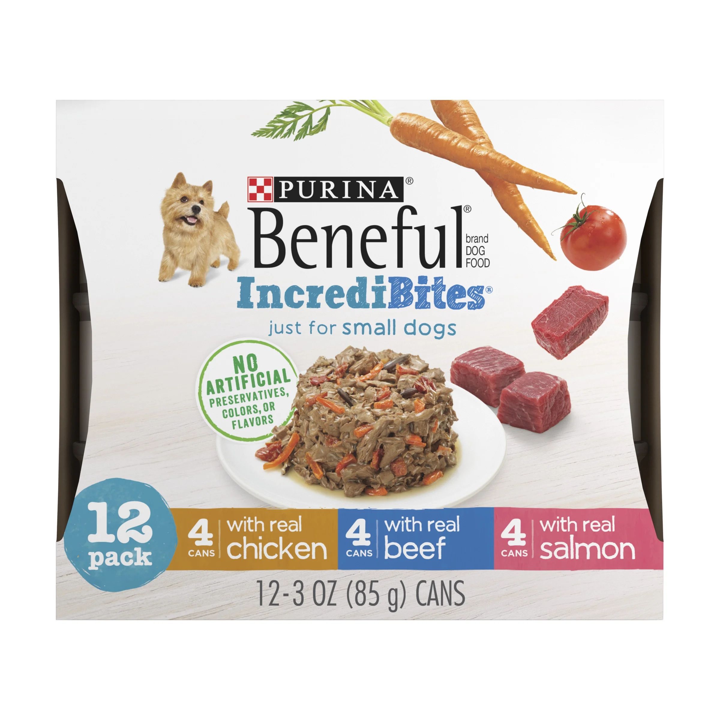 (12 Pack) Purina Beneful Small Breed Wet Dog Food Variety Pack, IncrediBites With Real Beef, Chic... | Walmart (US)