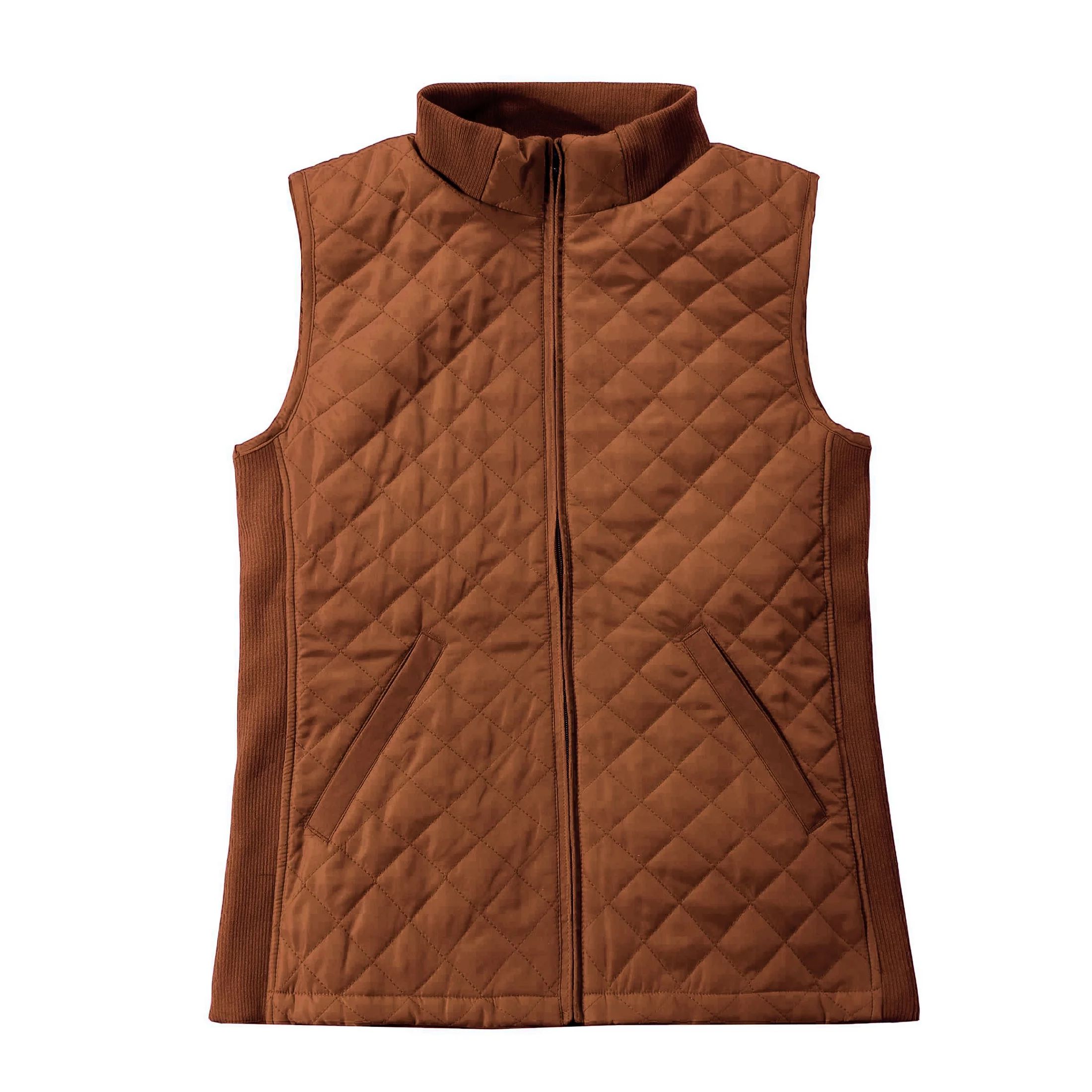 Bienzoe Women Casual Quilted Sleeveless Light Weight Vest Chocolate XL | Walmart (US)