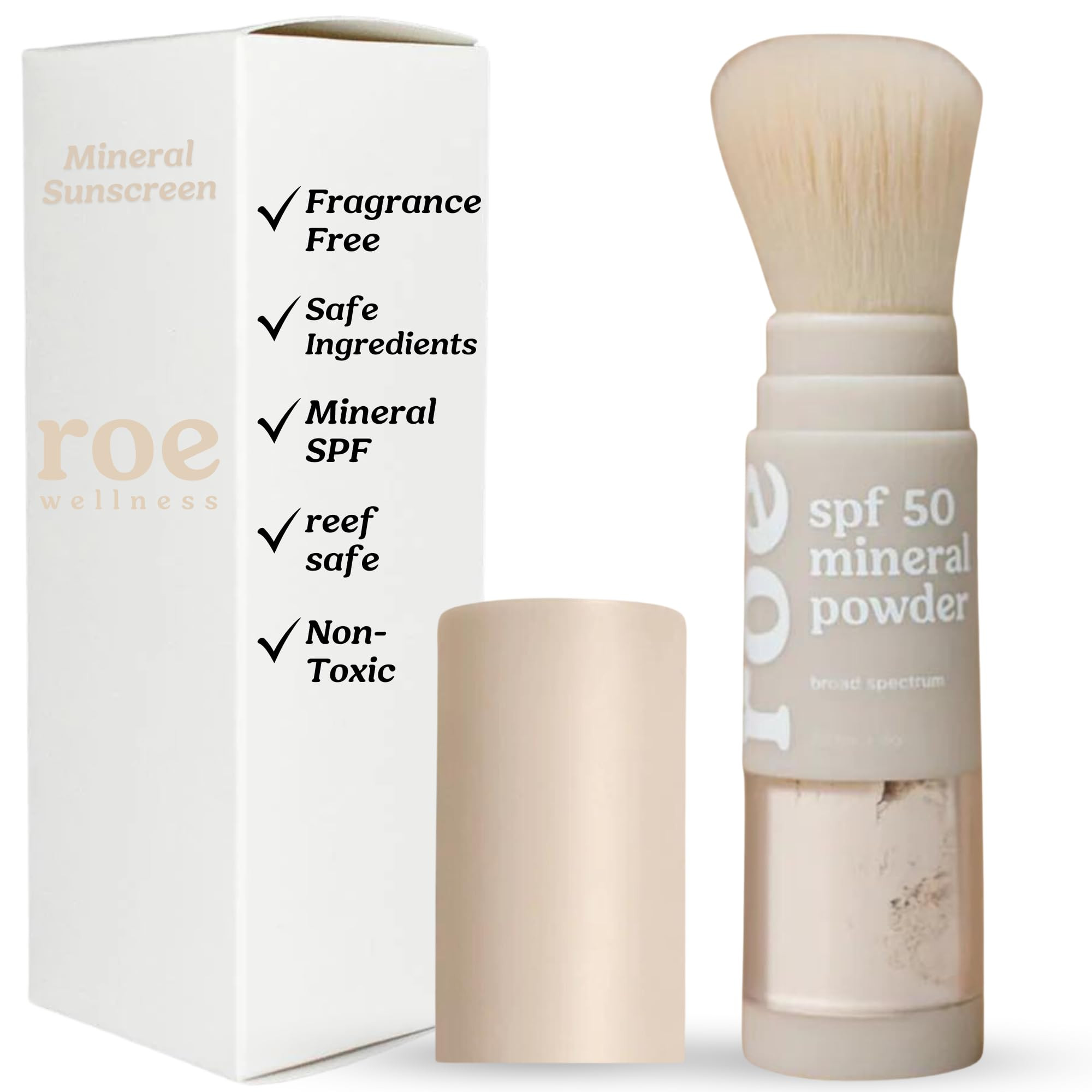 Roe Wellness- Kids SPF 50 Brush On Mineral Sunscreen Powder, Reef-Friendly, Easy to Apply for Kid... | Amazon (US)