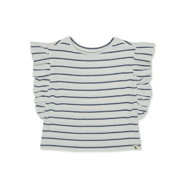 easy-peasy Toddler Girl Knit Ruffle T-Shirt, Sizes 18M-5T | Walmart (US)