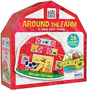 Briarpatch The World of Eric Carle Around the Farm 2-Sided Floor Puzzle, Grades PreK + (UG-33837) | Amazon (US)
