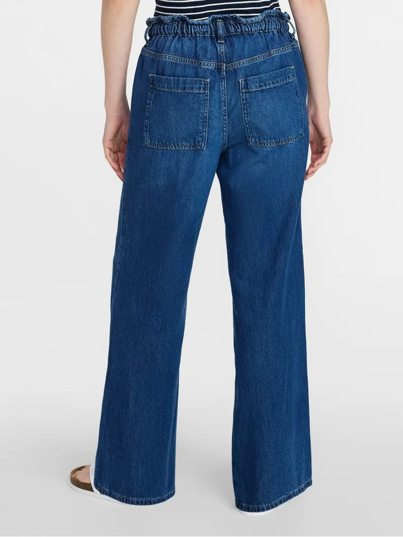 Time and Tru Women's Pull On Wide Leg Jeans, 30" Inseam, Sizes XS-XXXL | Walmart (US)