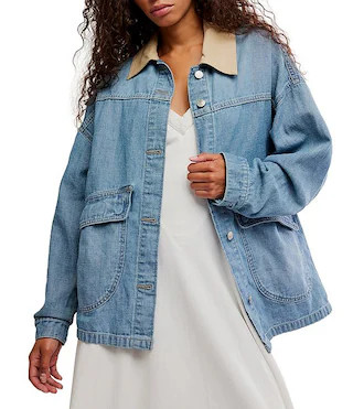 We The Free Lemon Point Collar Long Sleeve Denim Jacket | Dillard's | Dillard's