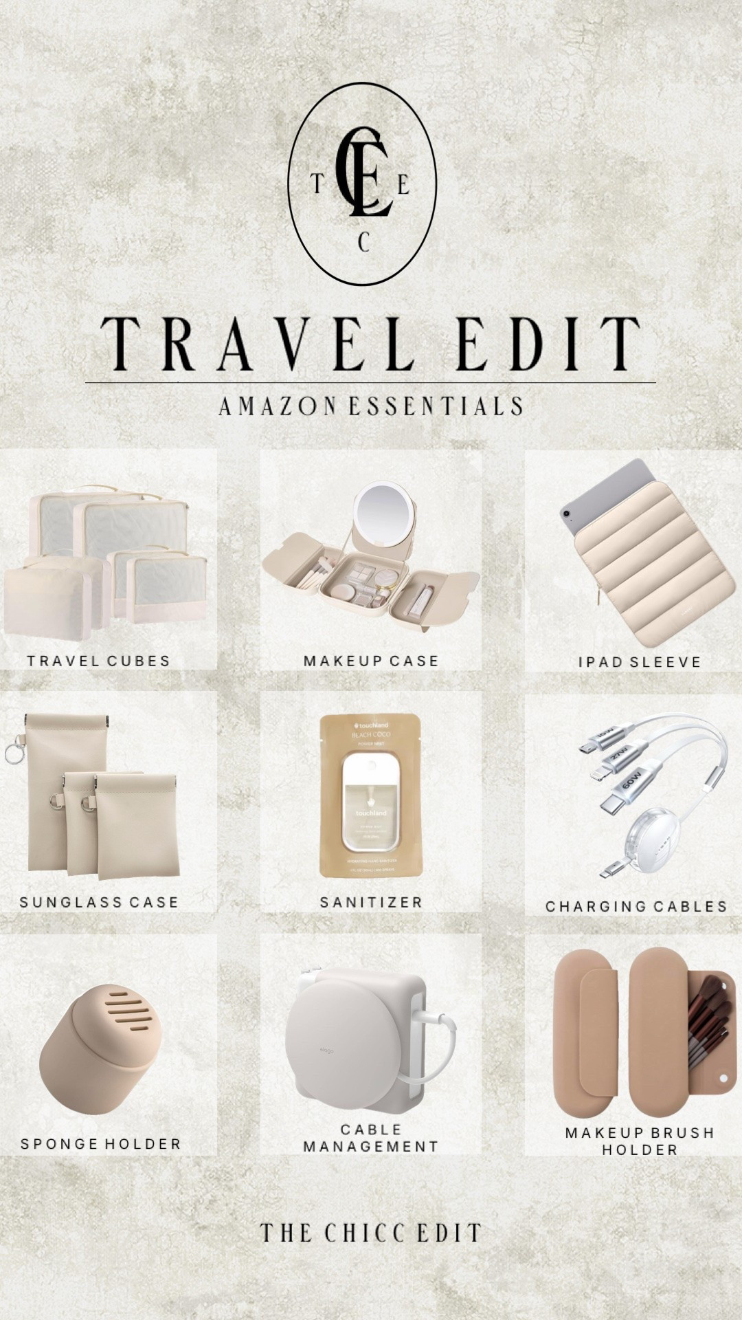 Travel essentials 🛩️ Amazon edit 

#travel #tsa #beauty #charger #amazon luggage packing cube vanity with mirror iPad sleeve beauty blender silicone makeup brush holder hand sanitizer sunglass holder brush fan blanket

#LTKBeauty #LTKTravel #LTKHome
