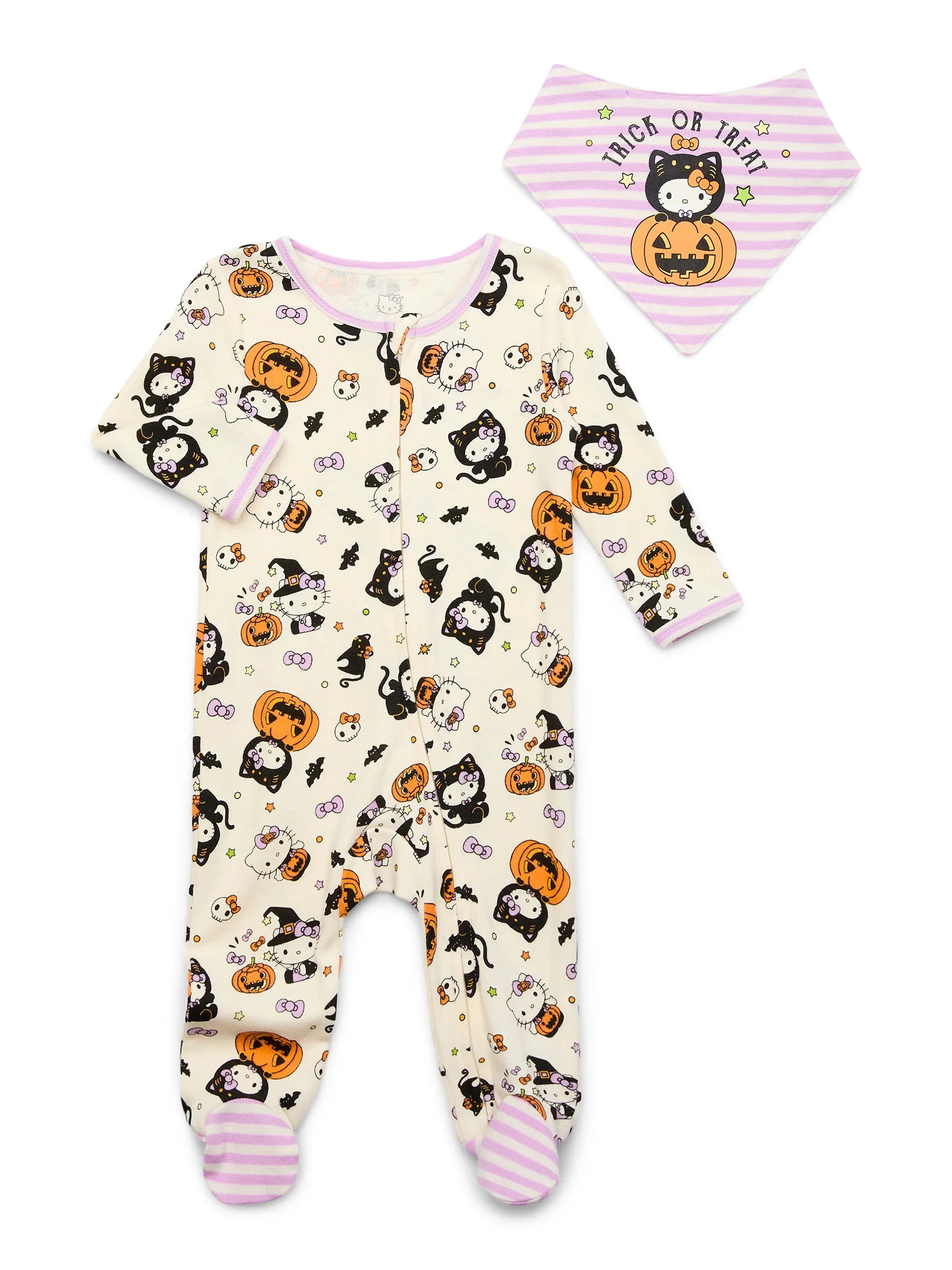 Baby Character Halloween Footed Sleep N Play & Bib Set, 2-Piece, Sizes Newborn-6/9 Months | Walmart (US)