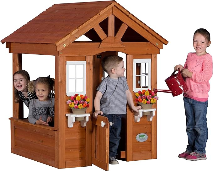 Backyard Discovery Columbus All Cedar Wood Playhouse | Amazon (US)