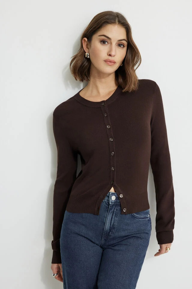Rebecca Crewneck Cardigan | Dynamite Clothing