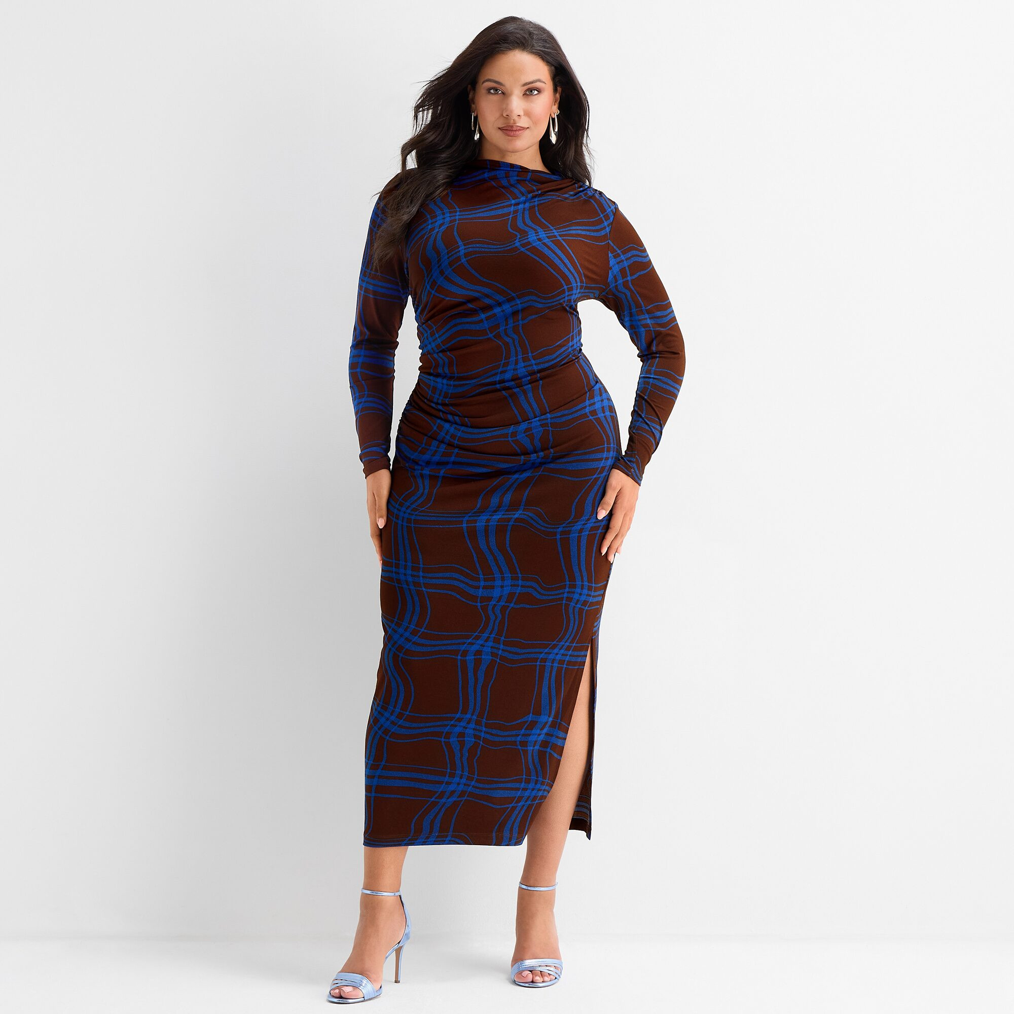Ashley Graham Women's Plus Goddess Gather Knit Crepe Dress | JCPenney