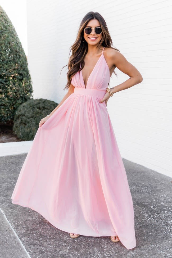 It All Begins With Love Pink Maxi Dress | The Pink Lily Boutique