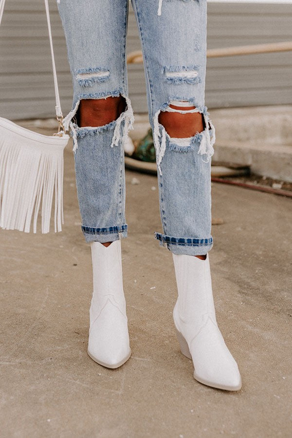 The Banter Faux Leather Boot in White | Impressions Online Boutique