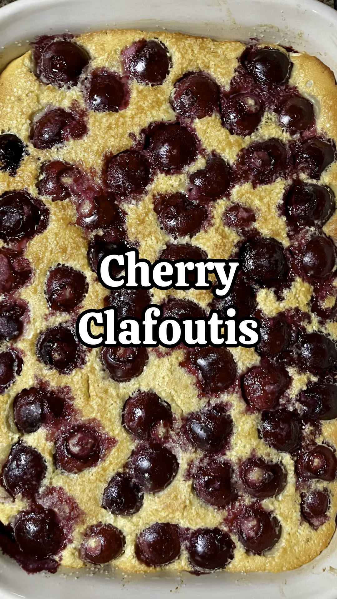 This rustic fruit dessert recipe by David Lebovitz is made with pitted cherries and served in Le Creuset stoneware. Using a cherry-pitting tool is essential to keep fingers and counters from staining. 

David Lebovitz’s Cherry Clafoutis
1 1/4 pounds (570g) sweet cherries
3 large eggs, at room temperature
1/2 cup (70g) all-purpose flour
1 teaspoon vanilla extract
1/8 teaspoon almond extract
1/2 cup (100g) plus 3 tablespoons (45g)sugar
1 1/3 cup (330ml) whole or lowfat milk
Softened butter, for preparing the baking dish

Preheat the oven to 375ºF (190ºC). Smear a 2-quart (2l) shallow baking dish liberally with butter. 
Stem and pit the cherries. Lay them in a single layer in the baking dish. 
In a standard blender, or using an immersion blender and a bowl, mix the eggs, flour, vanilla and almond extracts, ½ cup sugar, and milk together until smooth. 
Pour the batter over the cherries and sprinkle the fruit and batter with the 3 tablespoons of sugar. 
Bake the clafoutis until the custard is just set; a knife poked in the center should emerge relatively clean. It’ll take about 45 minutes. 


#LTKVideo #LTKSeasonal #LTKHome