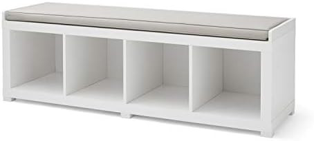 Better Homes and Gardens 4-Cube Organizer Storage Bench, White | Amazon (US)