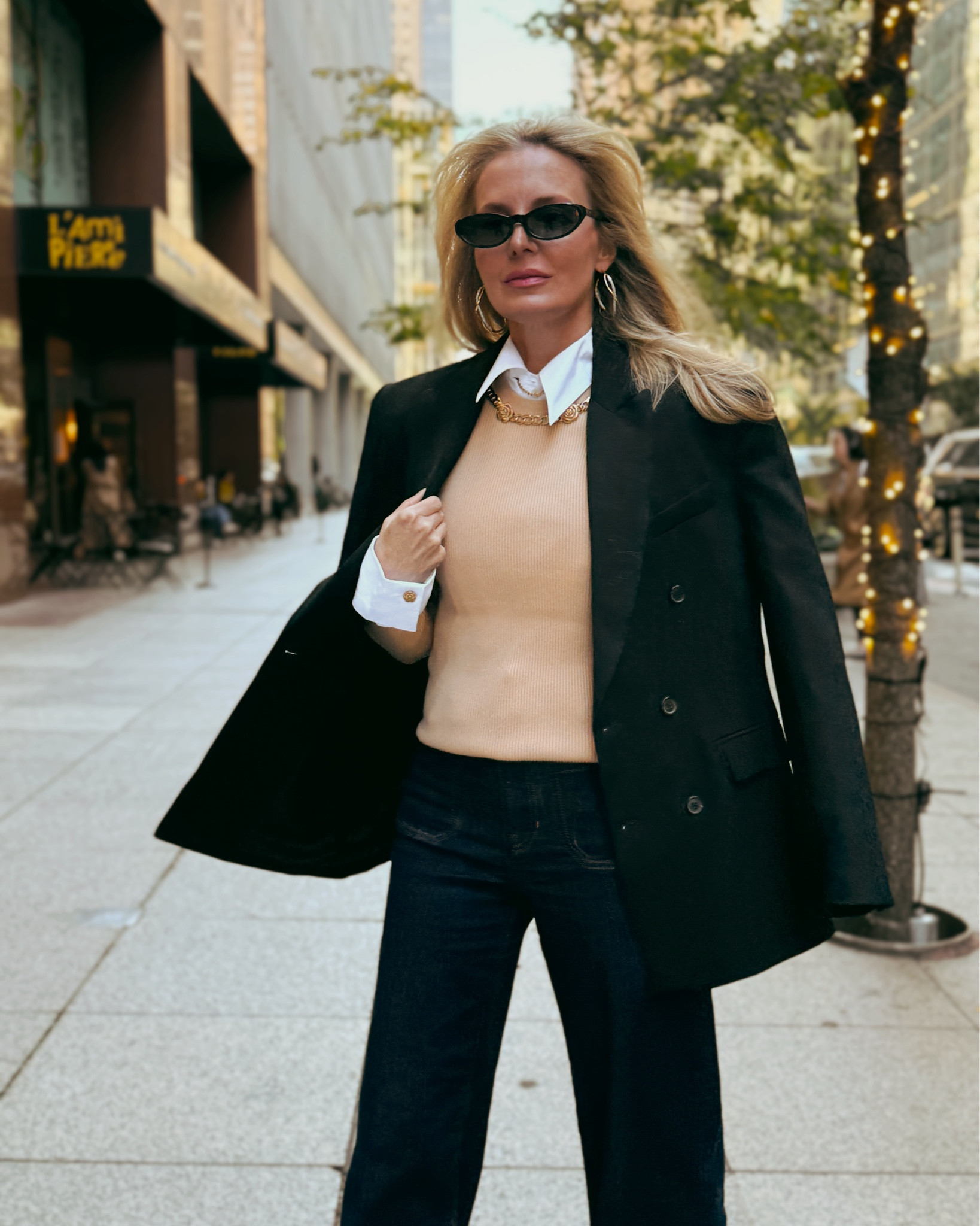 Absolutely love this gorgeous sweater by Generation Love. The accessories are done for you with the cuff and neckline details. 😍 I paired it with some of my favorite jeans of the season, and an oversized black blazer for a chic, perfectly layered look. 

#LTKootd #LTKgrwm #LTKSeasonal