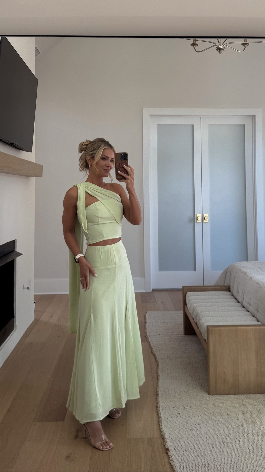 Linking some spring Amazon dresses/sets I recently bought! Wearing size xs skirt and small shirt! 