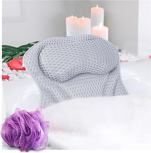 Bath Pillows for Tub Neck and Back Support - Bath Pillow for Bathtub - Bath Tub Pillow Headrest -... | Amazon (US)