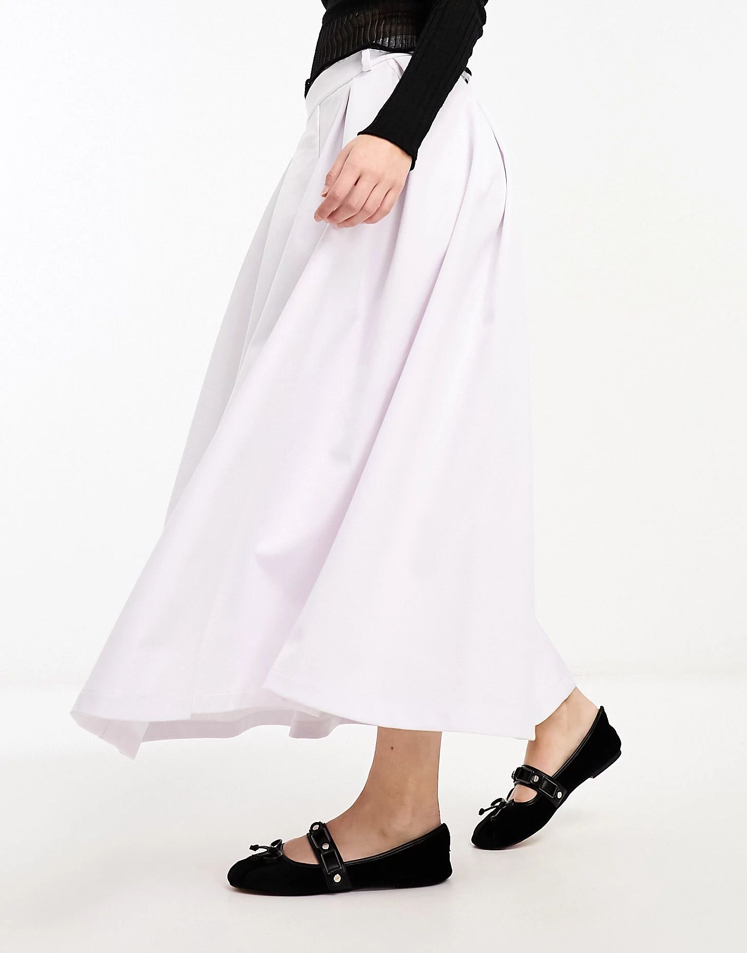ASOS DESIGN bonded prom midi skirt in white | ASOS (Global)
