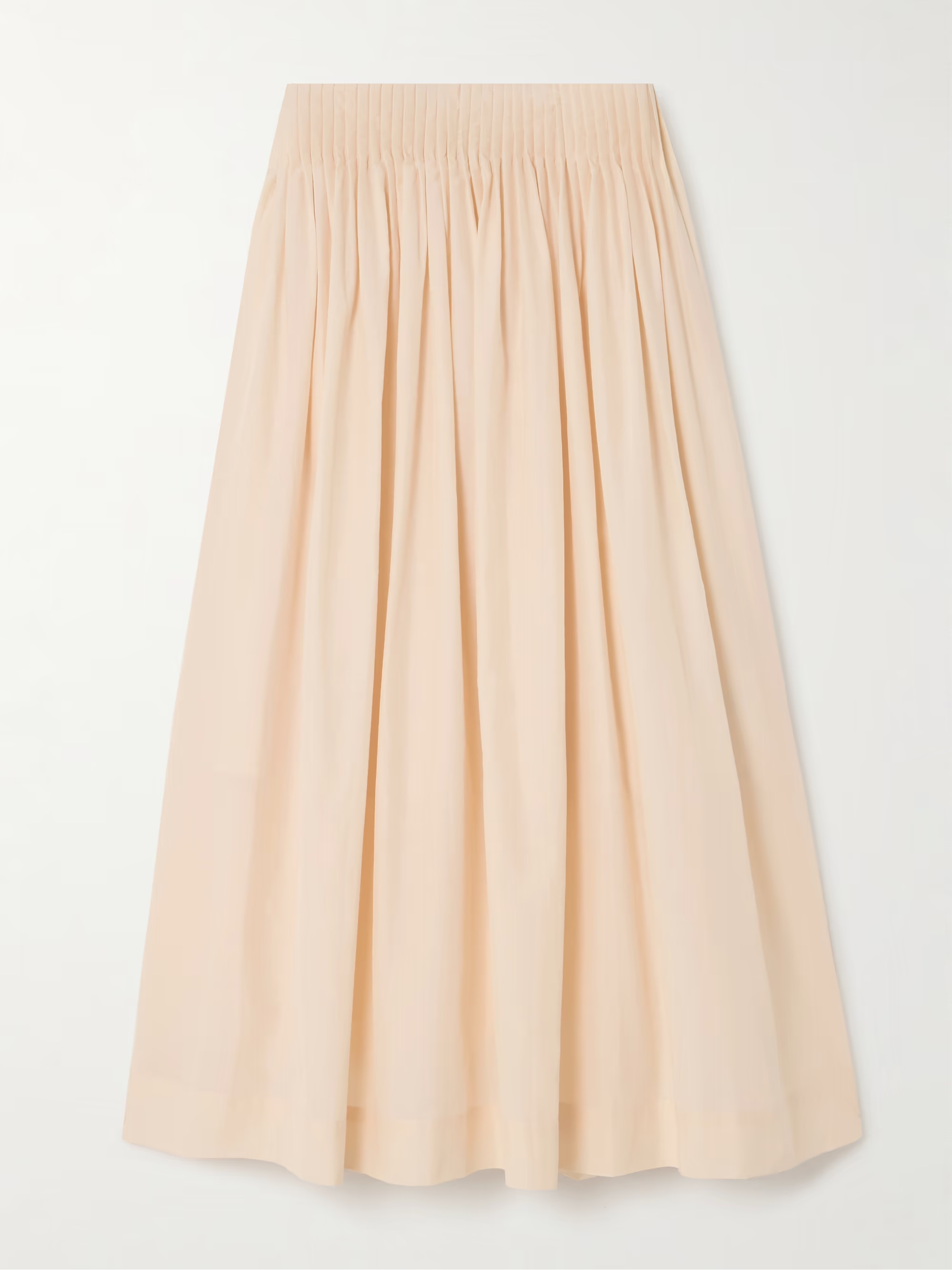 Artemis pintucked cotton and silk-blend midi skirt | NET-A-PORTER (US)