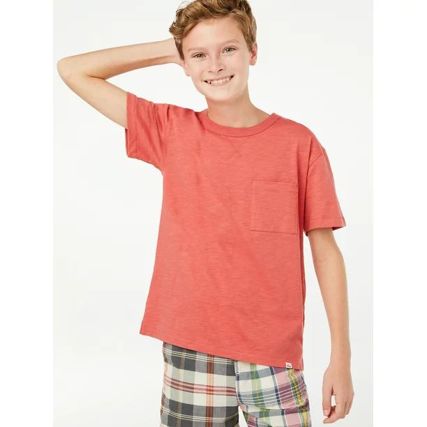 Free Assembly Boys Short Sleeve Pocket T-Shirt, Sizes 4-18 - Walmart.com | Walmart (US)