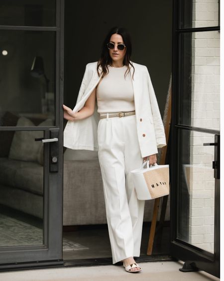 My favorite white linen blazer and white trousers outfit is perfect for a chic workwear outfit. 

#LTKworkwear #LTKFind #LTKstyletip